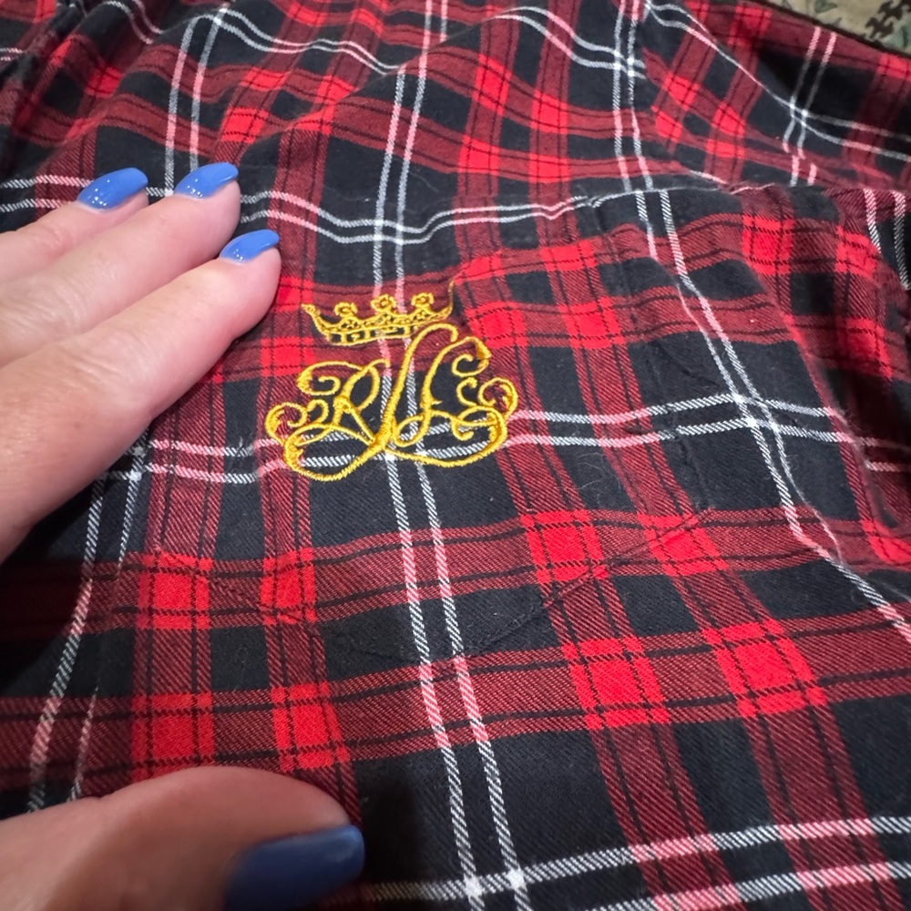 Ralph Lauren Pajamas Size Small/Medium RED TARTAN PLAID Flannel  Long Nightgown - Picture 3 of 7